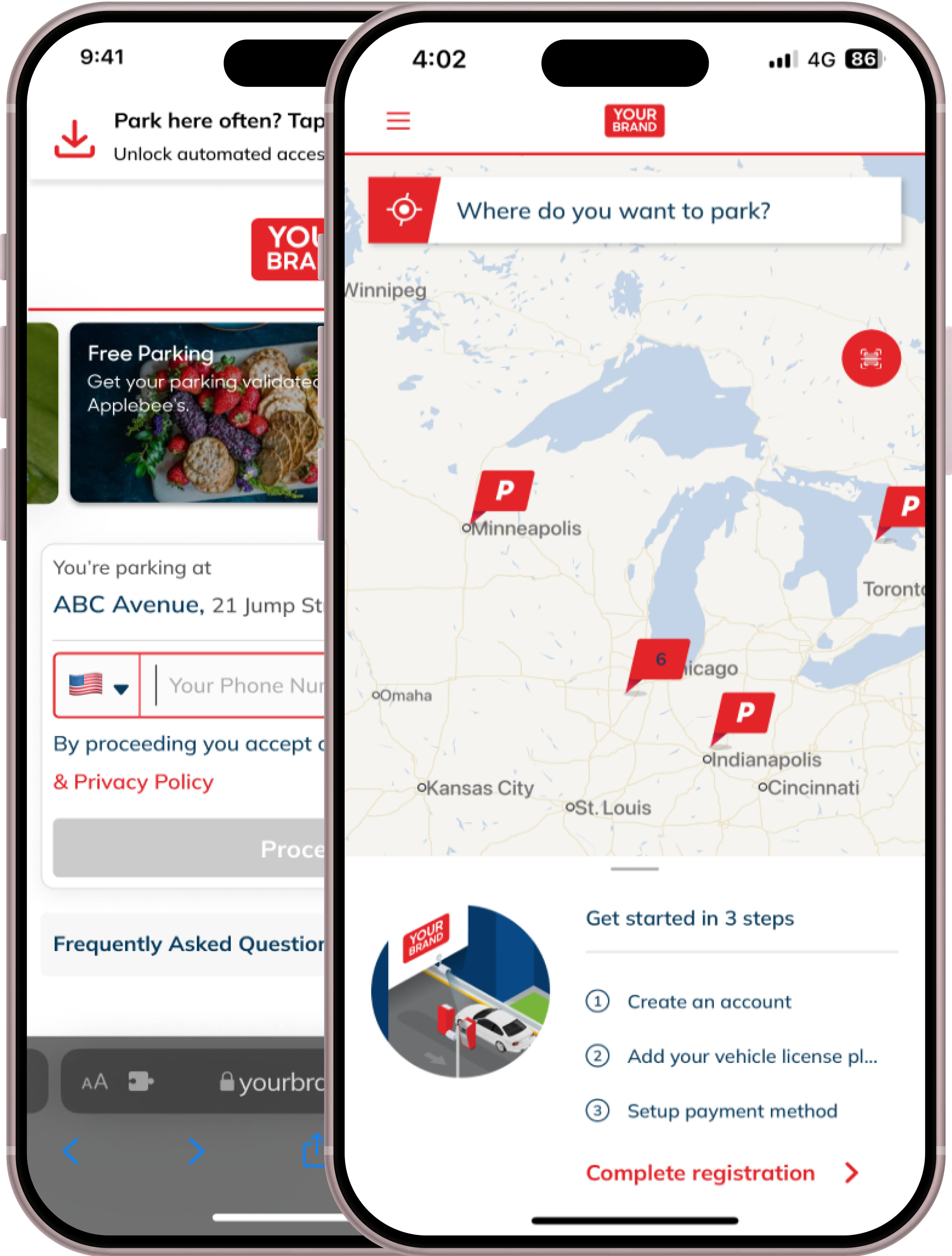 white-labeled parking app/web app